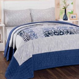 Blue Cotton 100 AC Room Double Bed Quilt by Maspar-picture-24