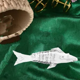 Sterling Silver Fish for Vaastu and decorative Pooja purposes Decorative Showpiece-4 cm-picture-24