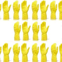 Reusable Rubber Hand Gloves for Washing, Cleaning Kitchen and Garden (Ivory) Pack Of 10 Pair In 20 Pices Gloves Gardening Shoulder Glove-image-65