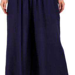 Women Flared Blue Viscose Rayon Trousers-image-57