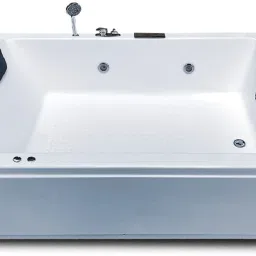 Phoenix 6 Ft. Rectangular Acrylic with Jacuzzi Massage and Filler System (with Side Panel) - White Free-standing Bathtub-image-67