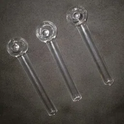 Glass Oil Burner Pipe 4 inch Transparent, (White) -Pack of 3 Borosilicate Glass Inside Fitting Hookah Mouth Tip-image-48