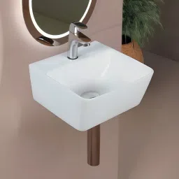 SQUARE Premium Ceramic Wash Basin (Wall Hung & Table Top Installation) SESTO002 Wall Hung Basin-image-27