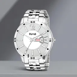 DAY & DATE FUNCTIONING Analog Watch - For Men HM-309-SILVER-image-11