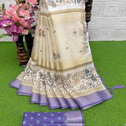 Digital Print Bollywood Dupion Silk Saree-image-46