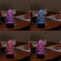 starlaser Lord Hanuman Acrylic Night lamp for Home, Mini Temple with 7 Color Changing with Smart Touch Button Desk Table lamp Table Lamp image 2