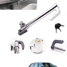 Silver Universal Stainless Steel Car Clutch/Steering Lock For Extra Safty-308 Gear Lock-image-9
