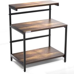 Platform Top Microwave & Oven Stand, Kitchen Organizer, Wooden Shelf, 2.5 Tier, Wooden Kitchen Trolley-image-40
