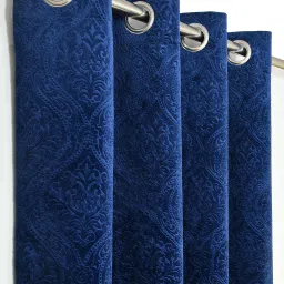 214 cm (7 ft) Velvet Room Darkening Door Curtain Single Curtain-image-38
