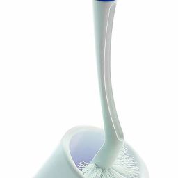 Angular Toilet Brush with Storage (Blue and White) with Holder-12