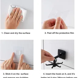 smmestore Hanging Utensils with 6 Hooks 360 Degree Rotating Hook Rail 6 image 3