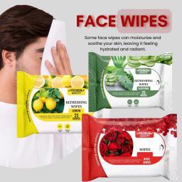 Natural Oil Control Face Wipes - Rose Lemon Aloe Vera for Men & Women-14