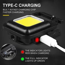 FITUP COB Mini Flashlights Bright_USB_Rechargeable_light_with_keychain Torch Flash image 3