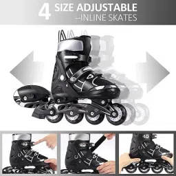 countrylink Flashing Wheel inLine Skates with Size Adjustable with LED Flash Lights(1pair) image 4