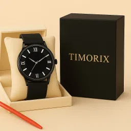 Roman Black Dial With Silicone Black Strap | Stylish Quartz Analog Watch - For Men FMW-SILIC-ROMAN-FULBLA-image-99