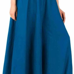 Women Flared Blue Viscose Rayon Trousers-image-74