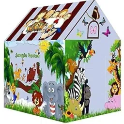 Kids Jungle Playhouse Tent with DIY Frame Kit Foldable Indoor & Outdoor-image-15