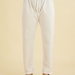 DIWAS by Manyavar White Cotton Solid Pyjama for Men Men Pyjama-picture-7