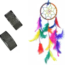 Combo Ring Handmade Beaded Down & Feather-Fill Dream Catcher For Car, Room Wall Hanging, Balcony Wool Wind-Chime Decorative Showpiece Ornament And Stylish Car Side Lamp/Indicator Rim Sticker Grill/Jali Type Chrome Finishing Cover Suitable For All Old Models Of Maruti And Hyundai Cars Combo-image-15