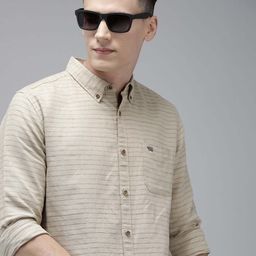 the bear house Men Slim Fit Striped Button Down Collar Casual Shirt-picture-30