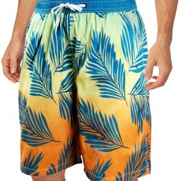 Mens Casual Gradient Print Quick Dry Elastic Shorts Printed Men Trunk Green Swimsuit-image-73