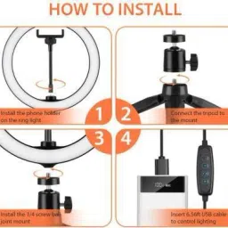 NEELTREDE LED Ring Light with 6.9 Feet Tripod Stand,3 Color Modes Dimmable Monopod Kit image 2
