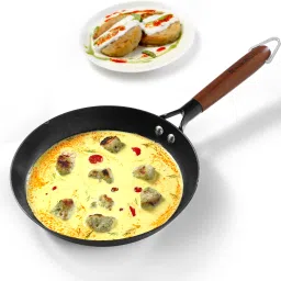 Pre-Seasoned Ferro Light Fry Pan 24 cm diameter with Lid 1.4 L capacity-12