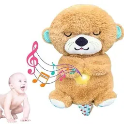 Sound and Light Smoothing Sound Otter Baby Put to Sleep Breathing Teddy Bear toy - 20 cm-picture-10