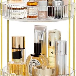 360° Rotating 2-Tier Cosmetic Organizer – Makeup Vanity Box-image-76