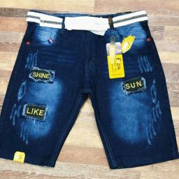 Self Design Men Denim Blue Denim Shorts-image-66
