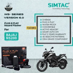 Simtac [V 6.0] Bajaj PULSAR AS/NS/RS Hazard Flasher With Switch|40 Patterns Indicator Light Motorbike LED for Bajaj (12 V, 10 W)-image-1