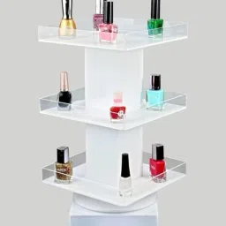 ACRYLIC NAIL POLISH STAND FOR SHOP, COUNTER, TABLE TOP (3 STEP STAND) PACK 1 MAKEUP Vanity Box-10