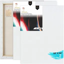 18" X 24" STRETCHED CANVAS Cotton Medium Grain Pre Stretched Canvas, Stretched Canvas Board, Primed Canvas Board, Board Canvas (Set of 2)-13