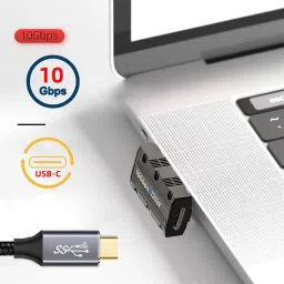 TECPHILE L-Shaped Design 120W Type-C to USB-A Adapter with LED Indicator USB Adapter image 2