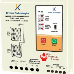 kreena technologies fully automatic Water level controller for single phase push button type starter Wired Sensor Security System-6
