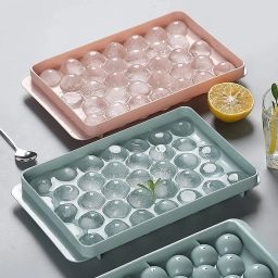 Round Ice Cube Tray Ball Maker Blue, Pink Plastic Ice Ball Tray-image-49