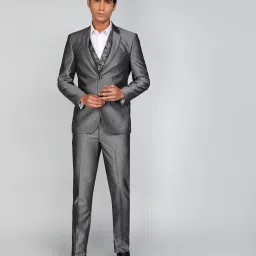 Men 3 PC Suit Self Design Suit-image-66
