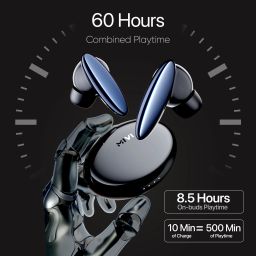 mivi Superpods Opera, 60Hrs PT, Spatial Audio, Hi-Res & LDAC, 3D HD Audio, Fast Chg. Bluetooth Headset image 5