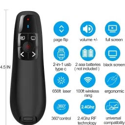 jihaan Wireless Presentation Clicker PowerPoint Presenter Remote : USB Type C Clicker-21