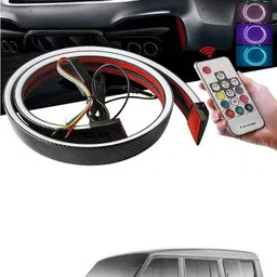 prtek Carbon Fibre LED Rear Spoiler with Remote Control for Car Trunk Universal Exterior Car LED Tail Light Strip fit for Roof, Wing, Brake Light, Turn Signal Light Spoiler Lip Kit m224 Car Fancy Lights-picture-26