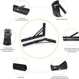 4tens Shelf Brackets, Heavy Duty Metal Collapsible Shelf Bracket for Space Saving 20cm x 9.7cm Shelf Bracket image 3