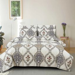 240 TC Cotton King Printed Fitted (Elastic) Bedsheet-picture-10