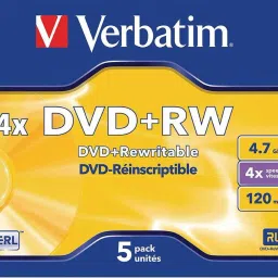 Verbatim DVD Rewritable DVD+RW 43229 Pack of 5 Disc in Jewel Case Speed 4x 4.7 GB image 2