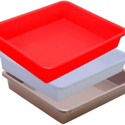 Plastic Prime Exel Small Tray For Home/Office, 3 pc Tray 2 Ltr, White Red Choco Tray-image-32