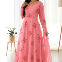 Printed Georgette Stitched Anarkali Gown-image-34