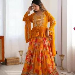 Embroidered Semi Stitched Lehenga Choli-image-21