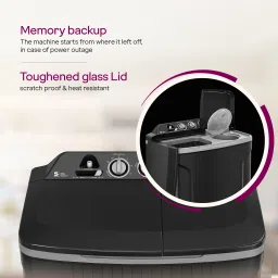 godrej 8 kg 5 Star With Active Soak Technology With Tri Roto Scrub Pulsator Semi Automatic Top Load Grey image 5