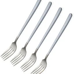 Stainless Steel Forks Cutlery Set for Home, Kitchen & Restaurant (White, 4 Pcs) Stainless Steel Dinner Fork Set-image-60