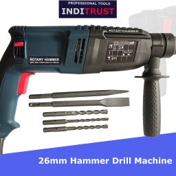 6-Month Warranty 100% Copper Winding new 26mm 1250W Electric Reversible Rotary hammer Machine with 5pc Bit set Rotary Hammer Drill-8