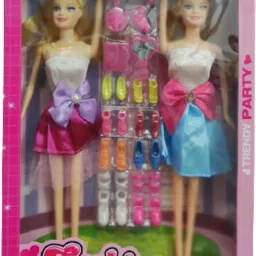 Girl's Doll with Dress, Crown and Cute Doll Accessories, Style Wardrobe Doll Set for Girls, Doll Toy for Kids |Folding Hands |Removable Shoes Doll House with Doll Accessories Shoes Dolls-image-6